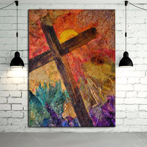 Rolled Canvas "At the Cross" Oil Painting (not yet framed)