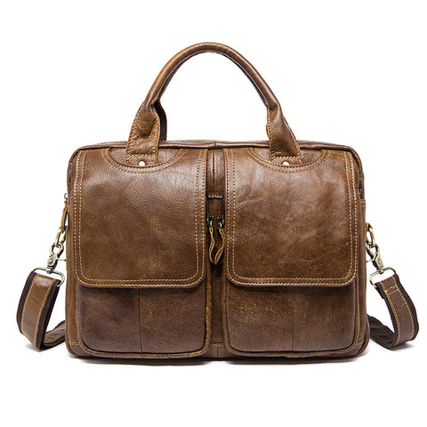 Luxury Vintage Cowhide Messenger Crossbody Bag