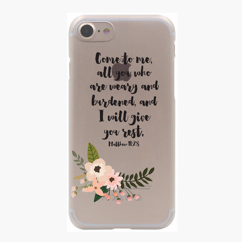 Bible Verse Hard Transparent Case for iPhone