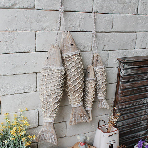 Mediterranean Style Wooden Fish Church Decor