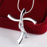 New Design Silver Plated Cross Pendant Necklace