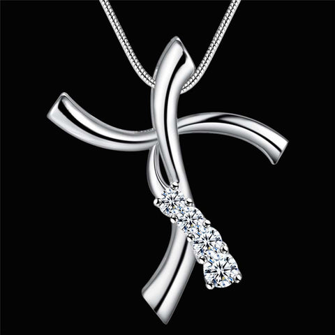 New Design Silver Plated Cross Pendant Necklace