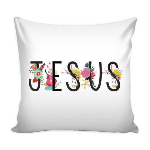 Jesus Floral Pillow Cover