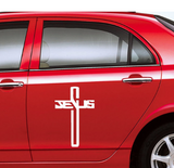 Jesus Cross Car Decal - 13 color options