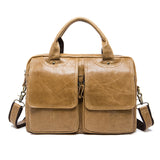 Luxury Vintage Cowhide Messenger Crossbody Bag