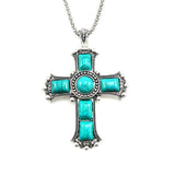 Vintage Silver Plated Cross Pendant Necklace