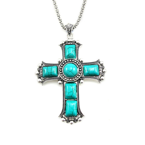 Vintage Silver Plated Cross Pendant Necklace