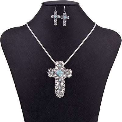 Beautiful Cross Necklace & Earring Sets