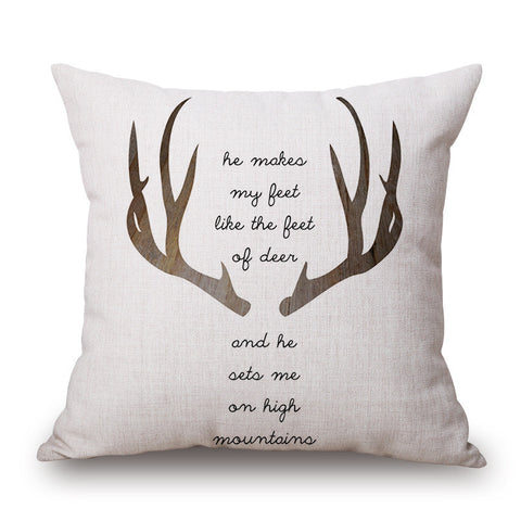Psalm 18:33 Deer Pillow Cover