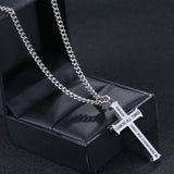 Philippians 4:13 Stainless Steel Cross Pendant Necklace