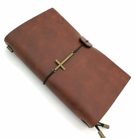 "Cross Bound"  - Imitation Leather Journal Note Book