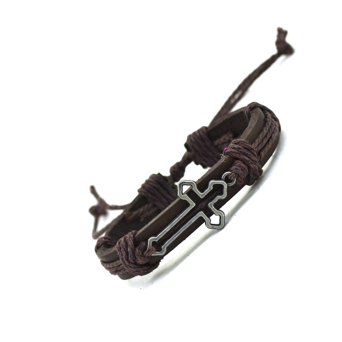 New Cross Leather Wrap Charm Bracelet – ChristFirstShop.com