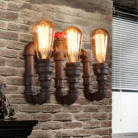 Triple Water Pipe Edison Vintage Light