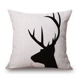 Psalm 18:33 Deer black and white Pillow Covers