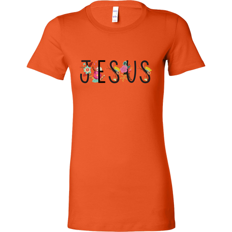 "Jesus Floral" Women's Slim Fit T-shirt