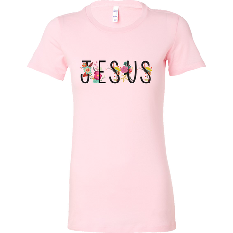 "Jesus Floral" Women's Slim Fit T-shirt